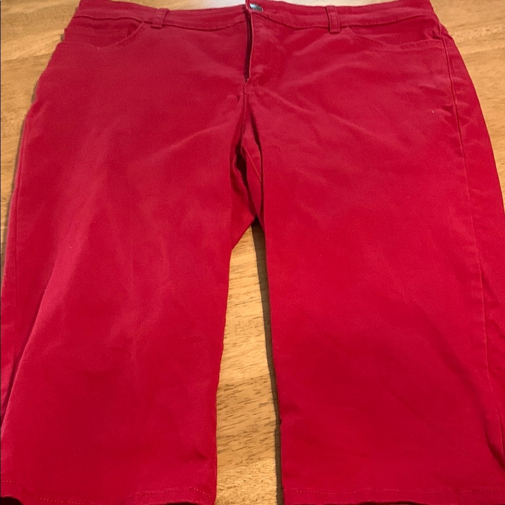 Chaps Red Capri Pants Vibrant Casual Wear